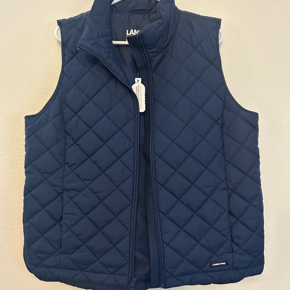Lands' End Dark Blue Quilted Vest